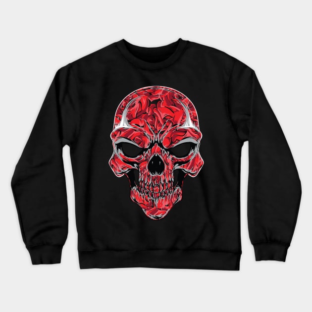 Red rose skull Crewneck Sweatshirt by Imutobi